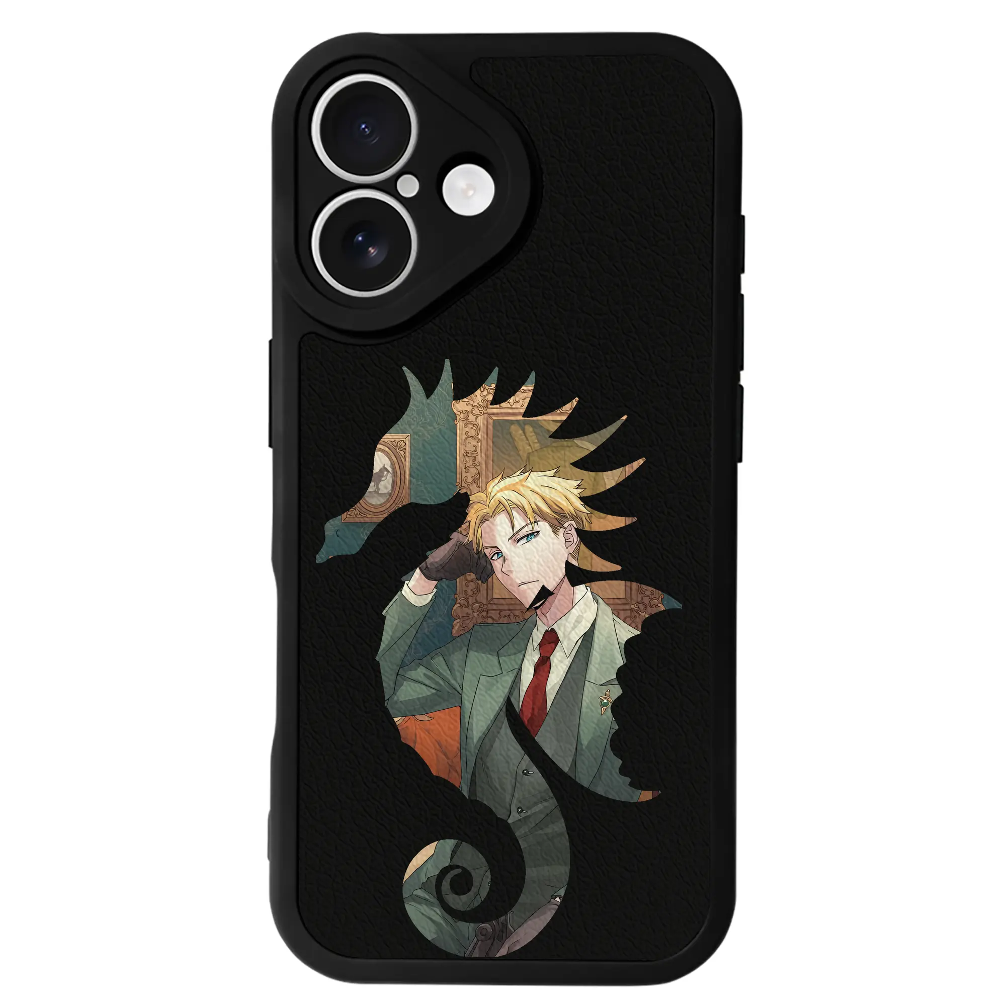 スパイファミリー グッズ,ロイド・フォージャー（Loid Forger） - IPhone 16シリーズ対応 ・ シリコンスマホケース ・ レザー調 ・ 高精度フィット ・ 耐衝撃 ・ ワイヤレス充電対応 ・ 精密カット